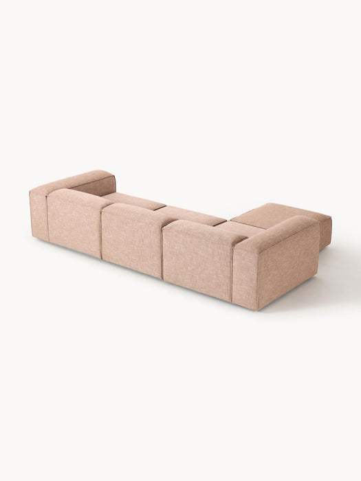 Linen Blend Modular Sofa Lennon 4-seater with ottoman leftright