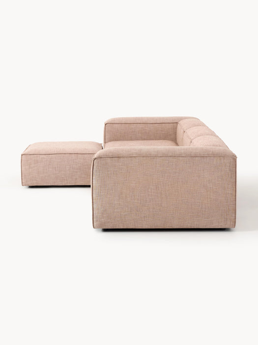 Linen Blend Modular Sofa Lennon 4-seater with ottoman leftright