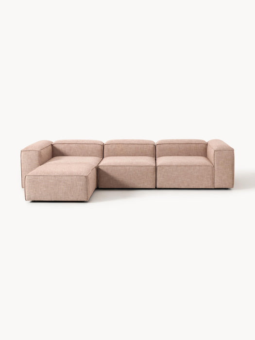Linen Blend Modular Sofa Lennon 4-seater with ottoman leftright