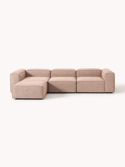 Lennon Linen Blend Modular Sofa (4-seater) with ottoman (left/right)