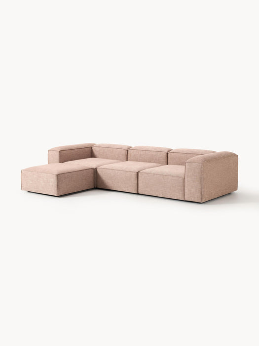 Lennon Linen Blend Modular Sofa (4-seater) with ottoman (left/right)