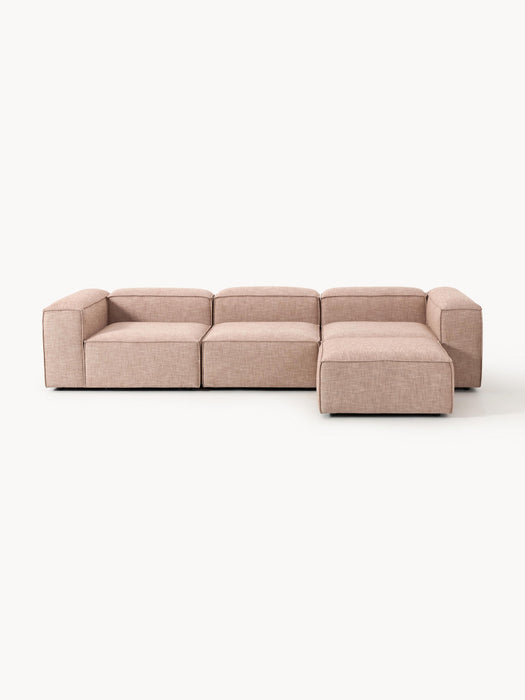 Lennon Linen Blend Modular Sofa (4-seater) with ottoman (left/right)