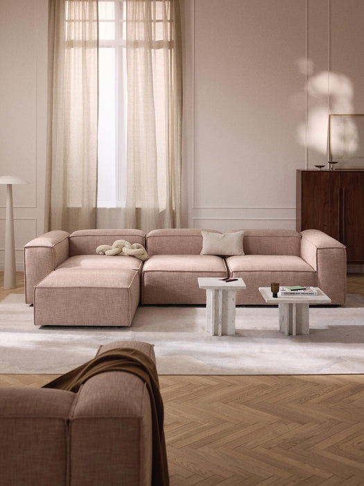 Lennon Linen Blend Modular Sofa (4-seater) with ottoman (left/right)
