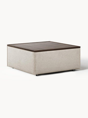 Lennon Linen Blend Ottoman with Storage