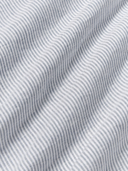 Rinna Washed Linen Bed Sheet with Fine Stripes