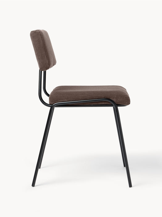Upholstered Corduroy Chairs Mats Set of 2