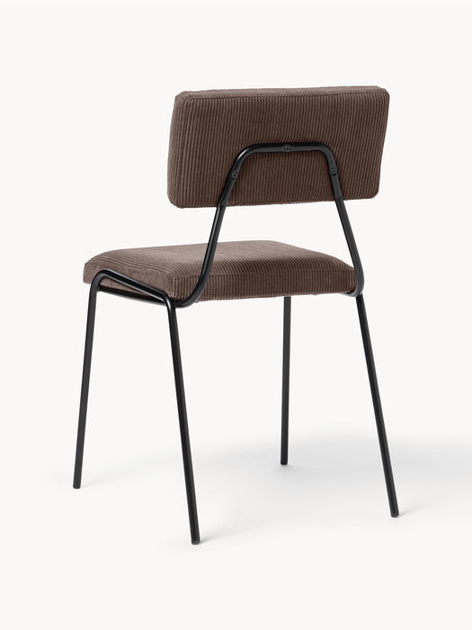 Upholstered Corduroy Chairs Mats Set of 2