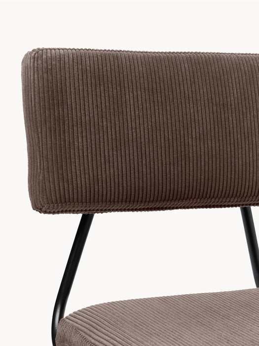 Upholstered Corduroy Chairs Mats Set of 2