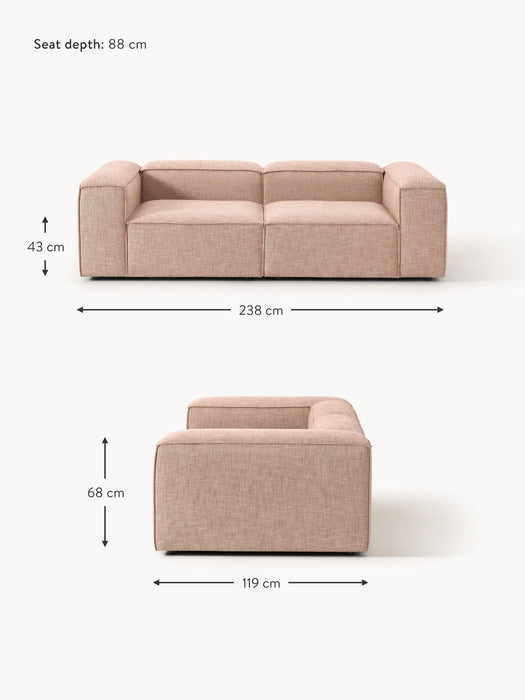 Linen Blend Modular Sofa Lennon 3-seater