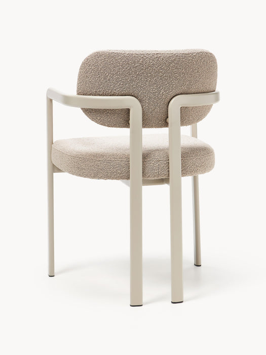 Upholstered Boucl Dining Chair Adrien with Armrests