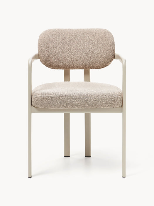 Upholstered Boucl Dining Chair Adrien with Armrests