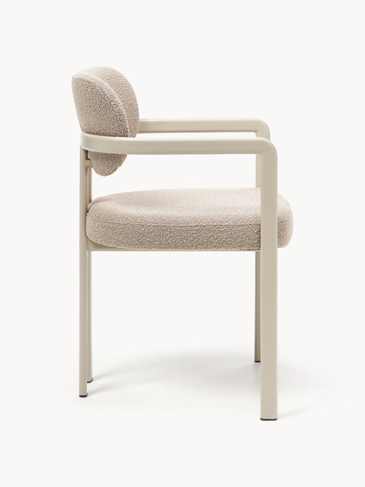 Upholstered Boucl Dining Chair Adrien with Armrests