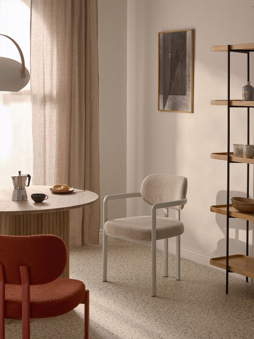 Upholstered Boucl Dining Chair Adrien with Armrests