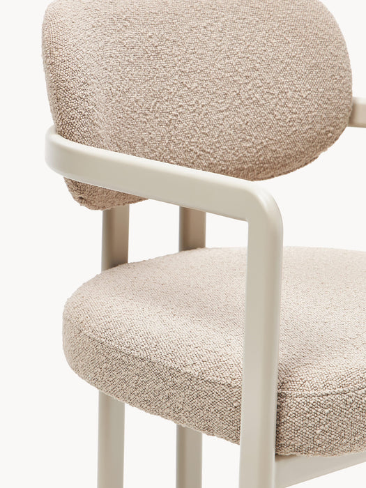 Upholstered Boucl Dining Chair Adrien with Armrests