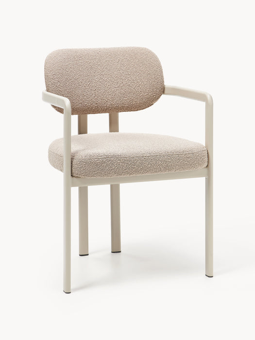 Upholstered Boucl Dining Chair Adrien with Armrests