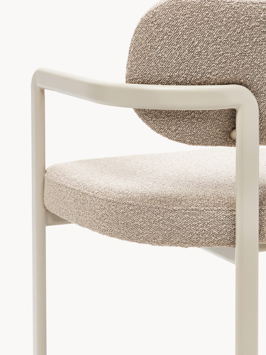 Upholstered Boucl Dining Chair Adrien with Armrests