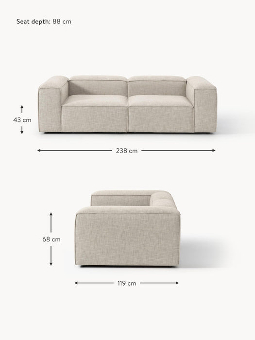 Linen Blend Modular Sofa Lennon 3-seater