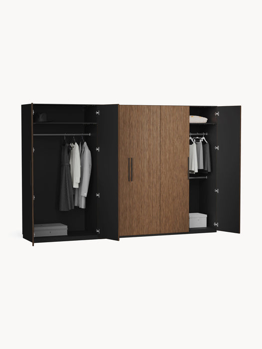 Simone Modular Revolving Door Wardrobe, 300 cm Wide, in various sizes