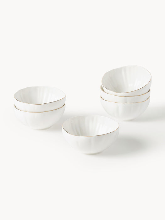 Porcelain Tableware Set Sali with Embossed Pattern 6 people Set of 30