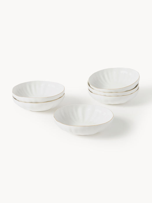 Porcelain Tableware Set Sali with Embossed Pattern 6 people Set of 30
