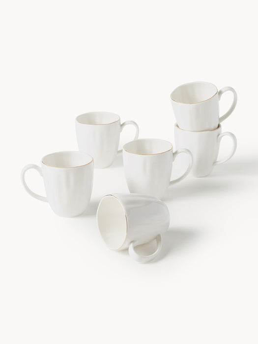 Porcelain Tableware Set Sali with Embossed Pattern 6 people Set of 30