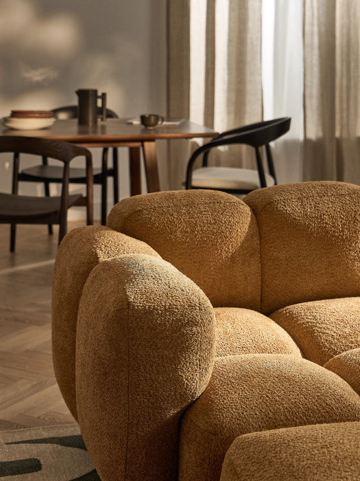 Modular Teddy-Boucl Sofa Tayla 4-seater with Ottoman leftright