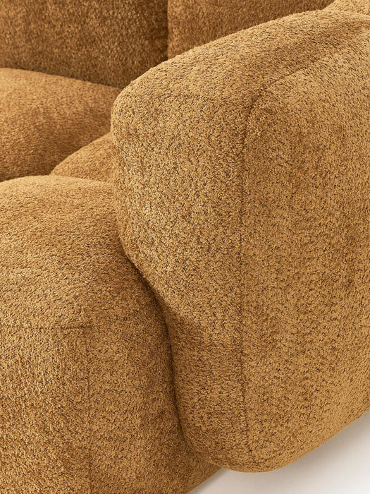 Modular Teddy-Boucl Sofa Tayla 4-seater with Ottoman leftright
