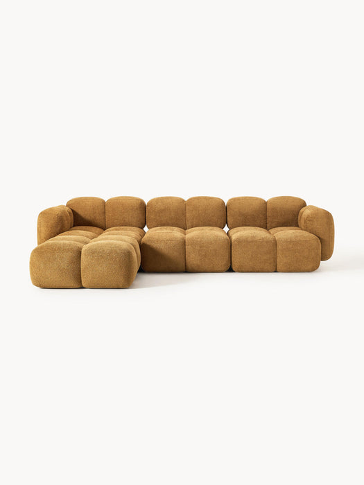 Tayla Modular Teddy-Bouclé Sofa (4-seater) with Ottoman (left/right)