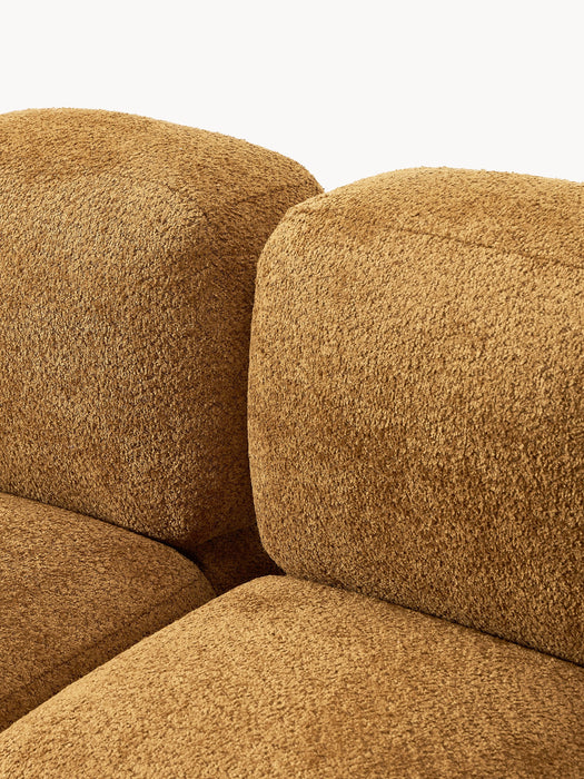 Modular Teddy-Boucl Sofa Tayla 4-seater with Ottoman leftright