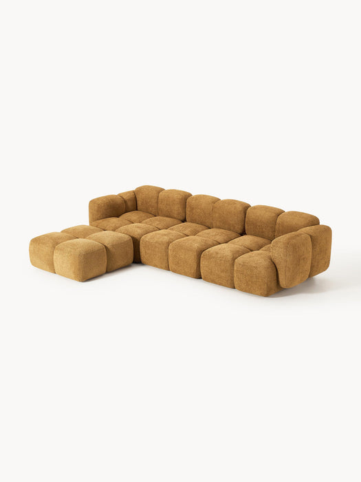 Tayla Modular Teddy-Bouclé Sofa (4-seater) with Ottoman (left/right)