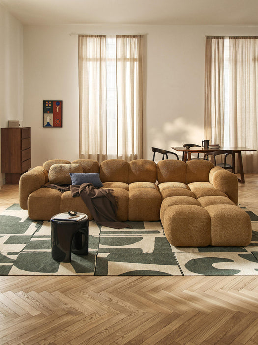 Tayla Modular Teddy-Bouclé Sofa (4-seater) with Ottoman (left/right)