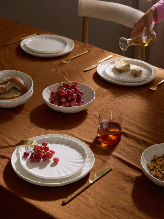 Sali Porcelain Tableware Set with Embossed Pattern, 4 People, Set of 12