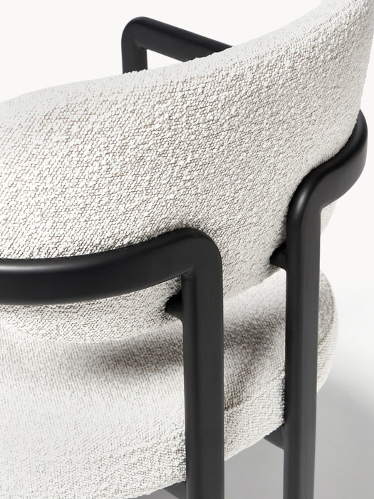 Upholstered Boucl Dining Chair Adrien with Armrests