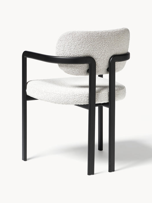 Upholstered Boucl Dining Chair Adrien with Armrests