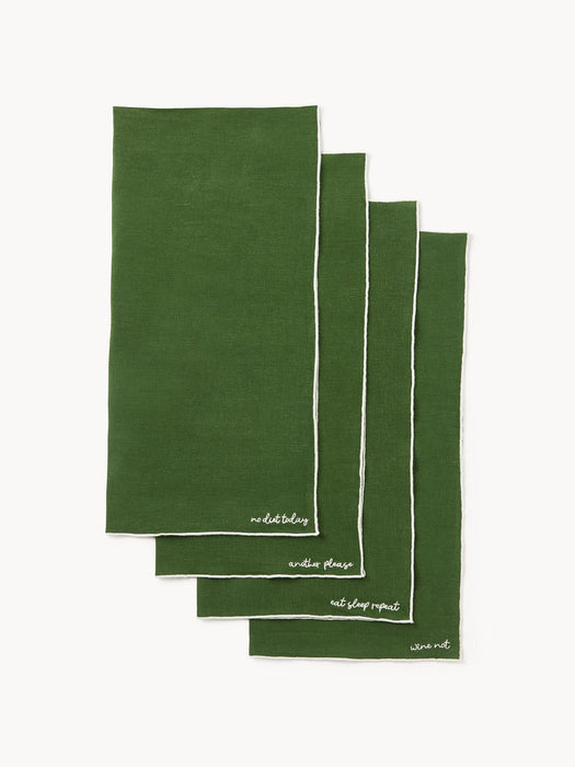 Cosmo Embroidered Linen Napkins, Set of 4