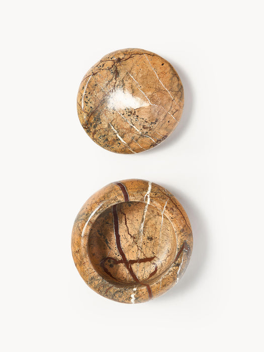 Marble Jewellery Box Meringue with Lid