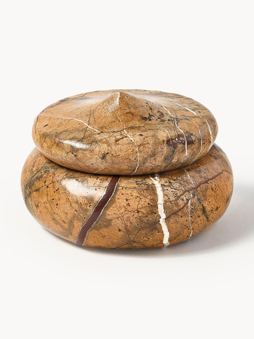 Marble Jewellery Box Meringue with Lid