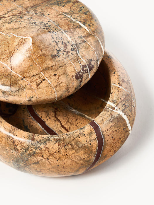 Marble Jewellery Box Meringue with Lid