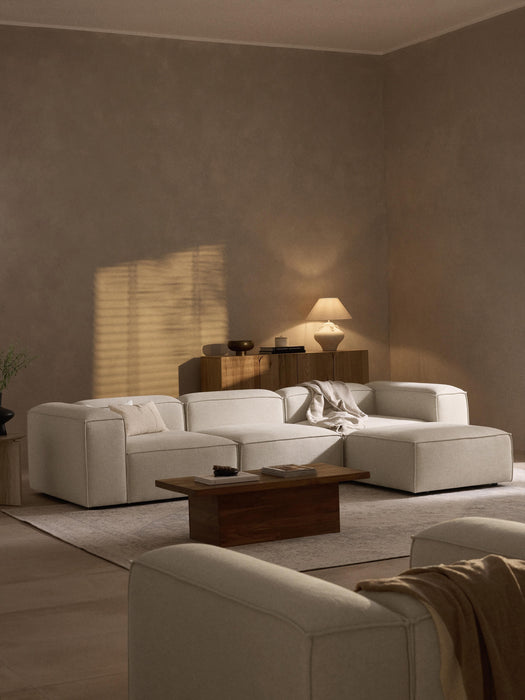 Linen Blend Modular Sofa Lennon 4-seater with ottoman leftright