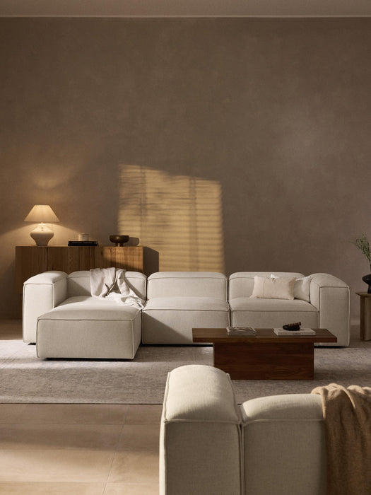 Lennon Linen Blend Modular Sofa (4-seater) with ottoman (left/right)