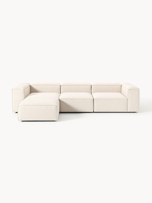 Linen Blend Modular Sofa Lennon 4-seater with ottoman leftright