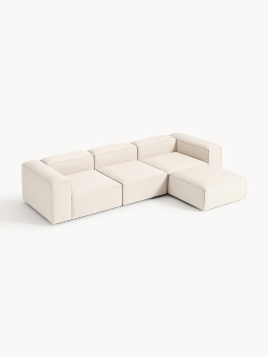 Linen Blend Modular Sofa Lennon 4-seater with ottoman leftright