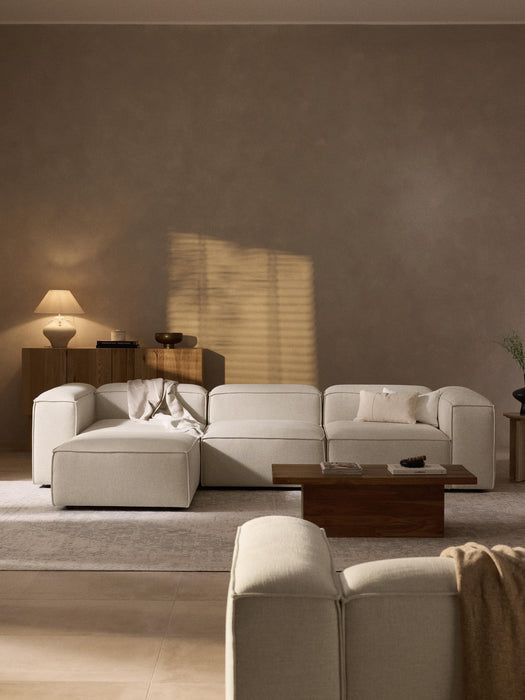 Linen Blend Modular Sofa Lennon 4-seater with ottoman leftright