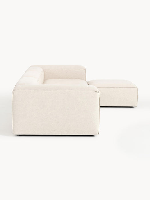 Linen Blend Modular Sofa Lennon 4-seater with ottoman leftright