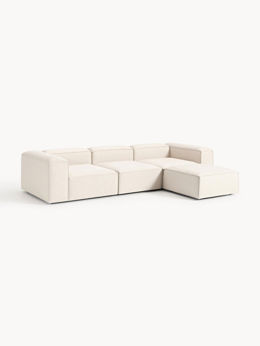 Linen Blend Modular Sofa Lennon 4-seater with ottoman leftright