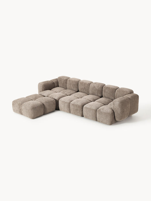 Tayla Modular Teddy-Bouclé Sofa (4-seater) with Ottoman (left/right)