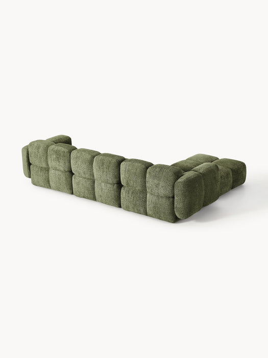 Modular Teddy-Boucl Sofa Tayla 4-seater with Ottoman