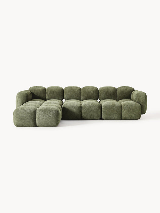 Tayla Modular Teddy-Bouclé Sofa (4-seater) with Ottoman