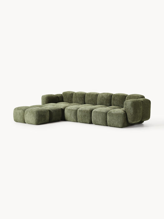 Tayla Modular Teddy-Bouclé Sofa (4-seater) with Ottoman