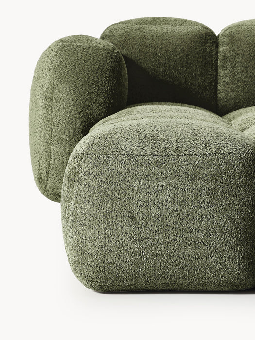 Modular Teddy-Boucl Sofa Tayla 4-seater with Ottoman